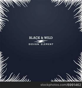 Black and Wild. Abstract composition from free form wavy lines. The motion effect to the center. Vector design elements. . Vector lines design elements