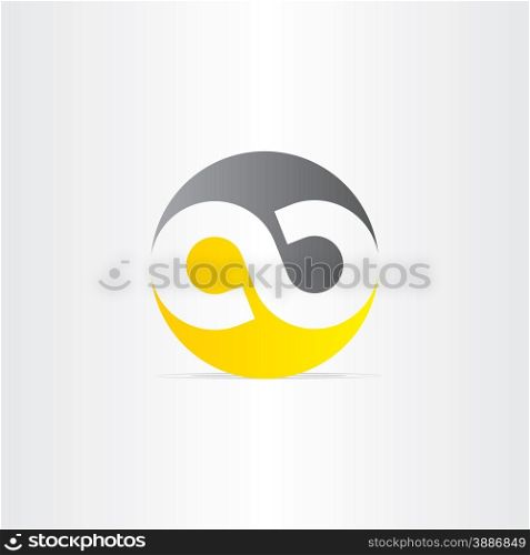 black and yellow infinity symbol design element