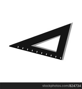Black angle school ruler icon. Isometric of black angle school ruler vector icon for web design isolated on white background. Black angle school ruler icon, isometric style