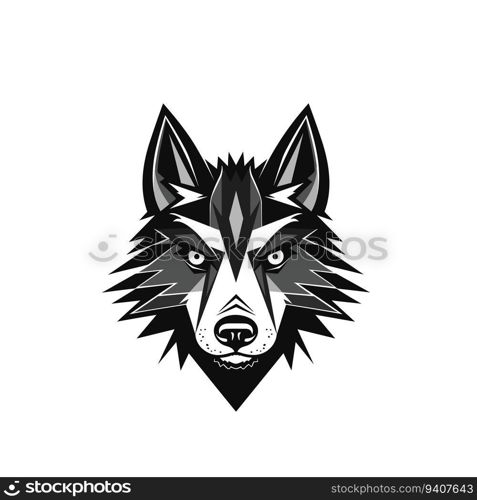 black angry dog wolf vector illustration