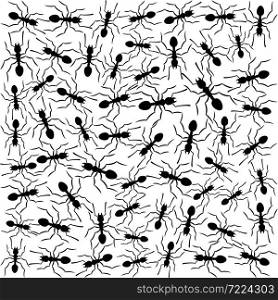 Black ants background vector illustration
