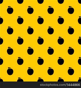 Black apple pattern seamless vector repeat geometric yellow for any design. Black apple pattern vector