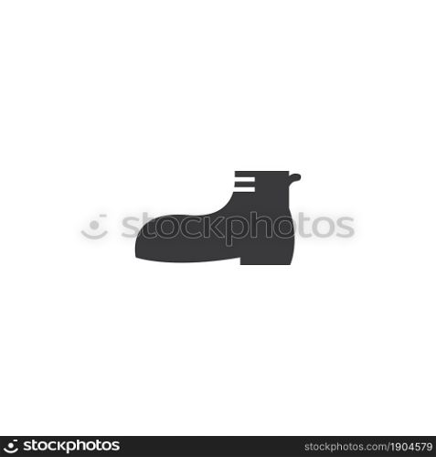 Black army shoe flat icon vector