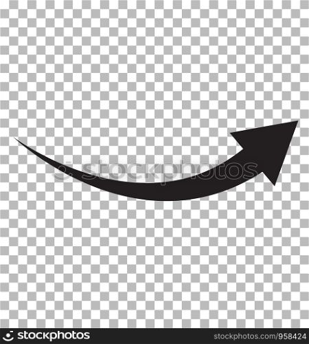 black arrow icon on transparent background. flat style. arrow logo concept. arrow icon for your web site design, logo, app, UI. arrow indicated the direction symbol. curved arrow sign.