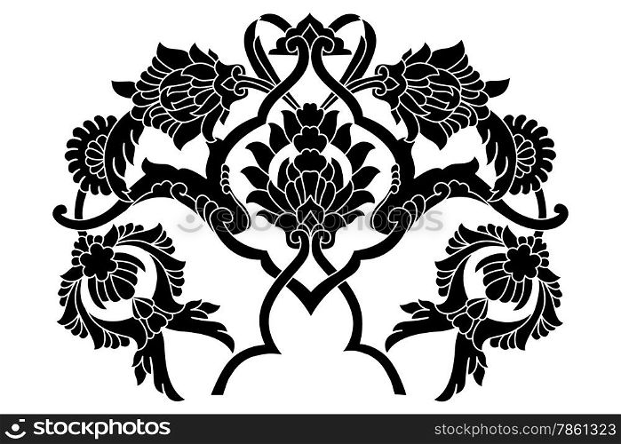 black artistic ottoman motif series
