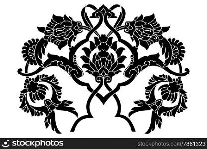 black artistic ottoman motif series