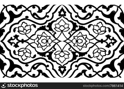 black artistic ottoman pattern series fifty six