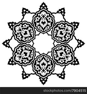 black artistic ottoman pattern series seventy eight