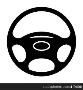 Black automobile wheel flat icon isolated on a white background. Black automobile wheel flat icon