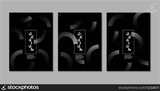 Black background. Abstract realistic 3D, geometric , texture Vector.