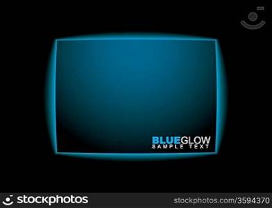 Black background with blue outer glow and space for your text