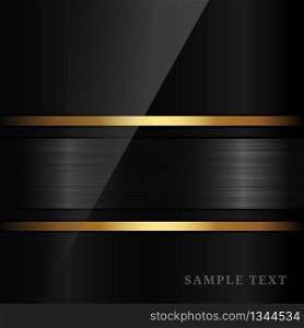 Black background with golden lines luxury style with space for text and message design. Vector illustration