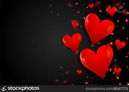 black background with hand drawn hearts