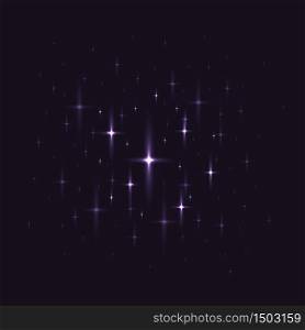 Black background with night sky with stars. Vector pattern for wrapping paper, wallpaper and your creativity. Black background with night sky with stars