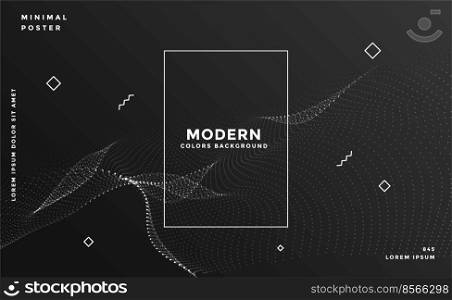black background with particle wave effect design