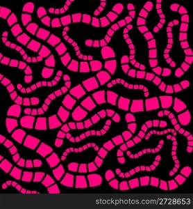 black background with pink mosaic warms