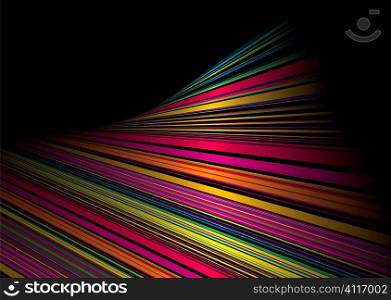Black background with rainbow twisted effect and copy space