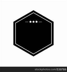 Black badge with three stars icon in simple style on a white background. Black badge with three stars icon, simple style