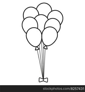 black balloon icon. Helium balloons. Holiday, birthday. Party decoration. Vector illustration. Stock image. EPS 10.. black balloon icon. Helium balloons. Holiday, birthday. Party decoration. Vector illustration. Stock image.