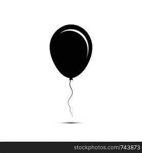 Black balloon vector icon. Balloon with shadow