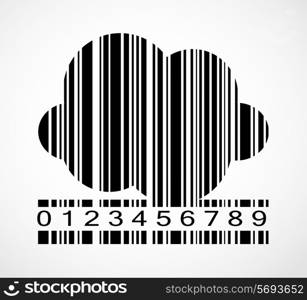 Black Barcode Cloud Image Vector Illustration. EPS10