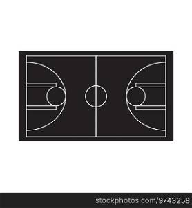 Black basketball court icon Royalty Free Vector Image