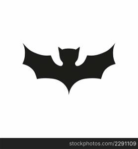 Black bat. Vector Icon for Halloween.