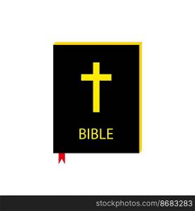 Black bible on white background. Vector illustration. Stock image. EPS 10.. Black bible on white background. Vector illustration. Stock image. 