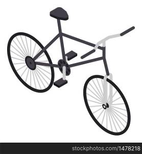 Black bicycle icon. Isometric of black bicycle vector icon for web design isolated on white background. Black bicycle icon, isometric style
