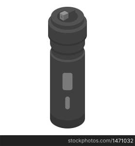 Black bike bottle icon. Isometric of black bike bottle vector icon for web design isolated on white background. Black bike bottle icon, isometric style