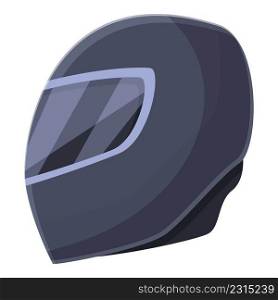 Black bike helmet icon cartoon vector. Biker equipment. Gear part. Black bike helmet icon cartoon vector. Biker equipment