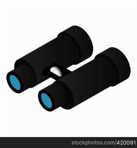 Black binoculars isometric 3d icon on a white background. Black binoculars isometric 3d icon