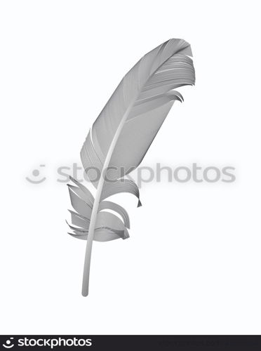 Black Bird Feather Drawn in White Background. Vector Illustration. EPS10. Black Bird Feather Drawn in White Background. Vector Illustratio