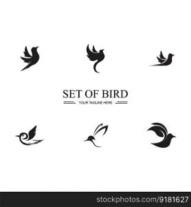 black Bird set logo and symbol illustration design