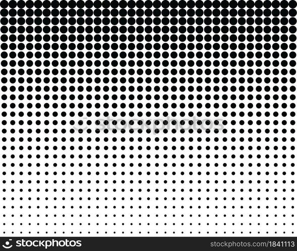 Black blend circles on a white background, seamless pattern