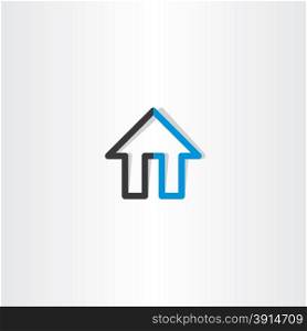 black blue house line icon design