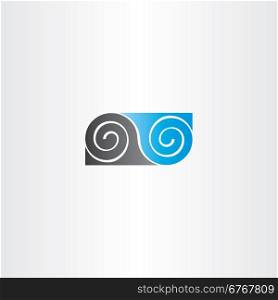 black blue infinity spiral symbol logo emblem