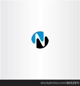 black blue n letter logotype symbol vector icon