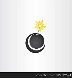 black bomb explosion icon design