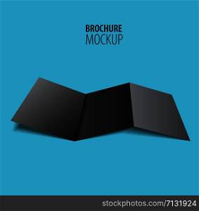 Black Brochure design isolated on blue.. Black Brochure design isolated on blue. Realistic style.