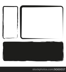 Black brush rectangles. Vector illustration. EPS 10.. Black brush rectangles. Vector illustration.