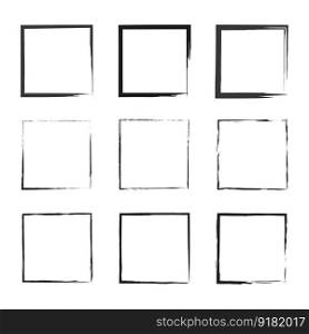 black brush squares. Vintage pencil sketch. Photo frame. Vector illustration. EPS 10.. black brush squares. Vintage pencil sketch. Photo frame. Vector illustration.