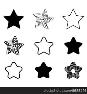black brush stars set. Vector illustration. stock image. EPS 10.. black brush stars set. Vector illustration. stock image. 