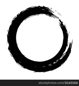 Black brush strokes in the form of a circle. Design element for poster, card, sign, banner. Vector image. Black brush strokes in the form of a circle. Design element for poster, card, sign, banner.