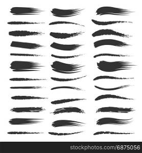 Black brushstroke set. Black brushstroke set isolated on white background. Vector artistic stroke brush or inked paintbrush collection