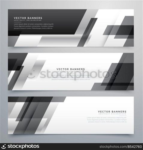 black business banners design in geometric style