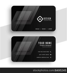 black business card design with geometric lines