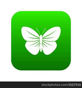 Black butterfly icon digital green for any design isolated on white vector illustration. Black butterfly icon digital green