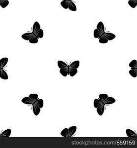Black butterfly pattern repeat seamless in black color for any design. Vector geometric illustration. Black butterfly pattern seamless black