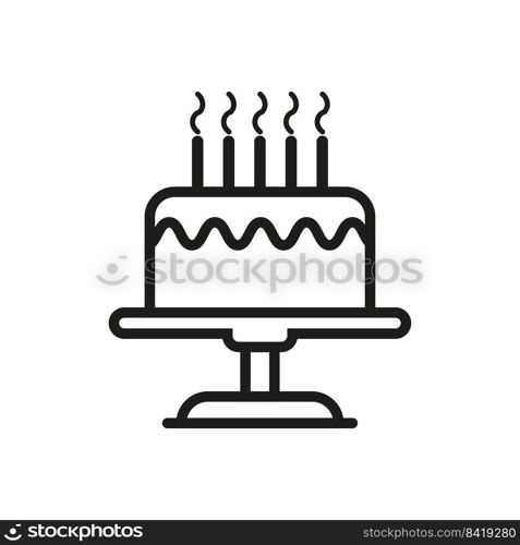 black cake with candles. Happy birthday. Sweet food. Vector illustration. Stock image. EPS 10.. black cake with candles. Happy birthday. Sweet food. Vector illustration. Stock image.